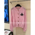 Vivienne Westwood 2025 Early Fall/Winter Collection 🪐 Saturn Jacquard Logo Round Neck Wool Knit Cardigan for Women - Image 13