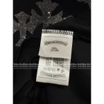 CHROME HEARTS 2025 Early Fall Collection 🤍 Crystal Cross & Letter Logo Asymmetric Shoulder Long Sleeve T-Shirt - Black & White Colors - Image 14