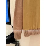 Prada 2025 Early Fall/Winter Collection 🦌 Suede & Pudding Stitch Pullover 100% Wool Sweater - Slimming V-Neck - Image 10