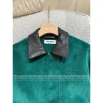 miumiu 2025 Early Fall/Winter Collection 🍏 Vintage Corduroy Green Pocket Lapel Bomber Jacket / Metal Belt Midi Skirt - Image 12