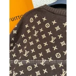 Louis Vuitton 2025 AW Collection 🐻 Embroidered Ingot Jacquard Logo Round Neck Cream-Brown Bear Pullover - 100% Imported Cashmere - Image 14