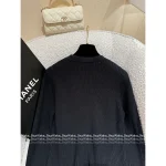 Chanel 2025 Fall/Winter Collection 🖤 Black-White Color-Block Flared Sleeve V-Neck Wool Knit Cardigan for Women - Image 7