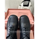 miumiu 2025 Early Fall/Winter Collection 👞 Height-Increasing Academic Style Genuine Leather Shoes for Women - 3.5cm Embroidered Logo Block Heel - Image 14