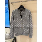 Louis Vuitton 2025 Autumn/Winter Collection 🤍 Embroidered Ingot Pattern Jacquard Logo Knit Cardigan - Full Color Range Available in Imported Kashmir Cashmere - Image 12