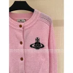 Vivienne Westwood 2025 Early Fall/Winter Collection 🪐 Saturn Jacquard Logo Round Neck Wool Knit Cardigan for Women - Image 12
