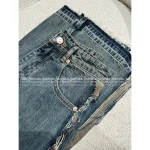 MAISON MARGIELA 2025 Early Fall Collection 👖 Indie Designer High-Waist Fringe Straight-Leg Wide Denim Pants for Women - Image 8