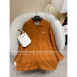 Prada 2025 Early Fall Collection 🧳 Lapel Embroidered Letter Logo Mid-Length Trench Jacket - Image 5