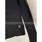 Chanel 2025 Early Fall Collection 🤍 Round Neck Frog Button Embroidery 3D Logo Ribbed Long Sleeve Knit Top - Image 10