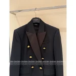 BALMAIN 2025 Fall/Winter Collection 🖤 Heavyweight Imported Australian Wool Melton Double-Breasted Mid-Length Coat for Women - Image 13