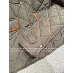 miumiu 2025 Fall/Winter Collection Suede & Quilted Pocket Detail Military Green Insulated Cotton Coat for Women - Image 4