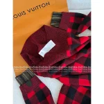 Louis Vuitton 2025 Early Fall/Winter Collection ♥️ Red Plaid Metal Button 100% Imported Wool Knit Cardigan - Image 2