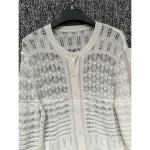 LOROPIANA 2025 Fall/Winter Collection 🤍 Old Money Style Kashmir Cashmere Crochet White Knit Cardigan for Women - Image 15
