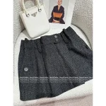 Prada 2025 Early Fall/Winter Collection ☑️ Gray Wool Blend High-Waist Pleated Skirt for Women - Image 2