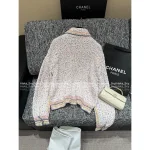 Chanel 2025 Haute Couture Atelier Collection 🌈 Notched Collar & Hand-Crocheted Peter Pan Pocket in Imported Colorful Linen Thread - Crystal Button Knit Cardigan - Image 3