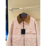 Louis Vuitton 2025 Early Fall Collection 🌸 Pharrell Williams Collaboration Celebrity Same Style Heavy Enzyme Wash Sakura Pink Lapel Denim Jacket - Image 6