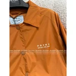 Prada 2025 Early Fall Collection 🧳 Lapel Embroidered Letter Logo Mid-Length Trench Jacket - Image 4