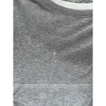 ANNANDELMAN 2025 Early Fall/Winter Collection 🩶 Indie Design Asymmetric Neckline Crystal-Embellished Gray Stretch Knit Top for Women - Image 13