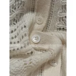 LOROPIANA 2025 Fall/Winter Collection 🤍 Old Money Style Kashmir Cashmere Crochet White Knit Cardigan for Women - Image 14