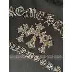 CHROME HEARTS 2025 Early Fall Collection 🤍 Crystal Cross & Letter Logo Asymmetric Shoulder Long Sleeve T-Shirt - Black & White Colors - Image 11