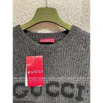 Gucci 2025 Early Fall/Winter Collection 🩶 Cashmere/Wool Blend Round Neck Jacquard Letter Logo Pullover Sweater - Image 6