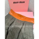 miumiu 2025 Fall/Winter Collection Suede & Quilted Pocket Detail Military Green Insulated Cotton Coat for Women - Image 26