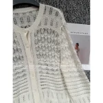 LOROPIANA 2025 Fall/Winter Collection 🤍 Old Money Style Kashmir Cashmere Crochet White Knit Cardigan for Women - Image 13