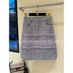 Chanel 2025 Fall/Winter Collection 💜 Lavender Purple Tweed Blazer / Pencil Skirt with Woven Pocket Detail - Image 10