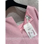 Chanel 2025 Fall/Winter Collection 🎀 Imported Wool Tweed Round Neck 3/4 Sleeve Shift Dress for Women - Image 4