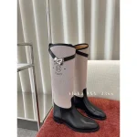 Hermes Fall/Winter New Arrival Ultimate Staple 👑 Kelly Jumping Canvas & Leather Knee-High Boots - Image 11