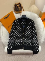 Louis Vuitton 2025 Autumn/Winter Collection 🤍 Embroidered Ingot Pattern Jacquard Logo Knit Cardigan - Full Color Range Available in Imported Kashmir Cashmere - Image 26
