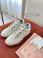 miumiu 2025 Spring/Summer Collection 🆕 Runway Style ~ Tyre Leather Sneakers 👟 Original-Grade Imported Knit Fabric / Suede Leather - 3 Colors Available - Image 37