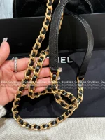Chanel 25/26 Fall/Winter Collection 🖤 25bag Drawstring Design Chain ⛓️ Logo Caviar Mini Backpack - Image 22