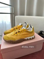 miumiu 2025 Spring/Summer Collection 🆕 Runway Style ~ Tyre Leather Sneakers 👟 Original-Grade Imported Knit Fabric / Suede Leather - 3 Colors Available - Image 35