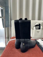 Chanel 2025 Fall/Winter Atelier Collection 👢 Patchwork Suede Mid-Calf Martin Boots for Women - Image 18