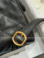 Chanel 25/26 Fall/Winter Collection 🖤 25bag Drawstring Design Chain ⛓️ Logo Caviar Mini Backpack - Image 31