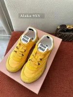miumiu 2025 Spring/Summer Collection 🆕 Runway Style ~ Tyre Leather Sneakers 👟 Original-Grade Imported Knit Fabric / Suede Leather - 3 Colors Available - Image 28