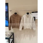 Chanel 2025 Fall/Winter Collection 🐑 Gaole 3D Jacquard Logo Pullover Cashmere/Wool-Silk Blend Sweater for Women