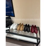 Chanel 2025 Fall/Winter Collection 🌈 Cut-Out Silver Buckle Logo Genuine Leather Loafers / Women's Shoes - 4 Colors Available