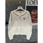 Loewe 2025 Early Fall/Winter Collection ☑️ Embroidered Letter Logo Hooded Wool Knit Pullover for Women - Image 12
