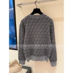 FENDI 2025 Fall/Winter Collection Round Neck Jacquard Letter Logo Imported Wool/Silk Blend Pullover Knit Sweater for Women - Image 9
