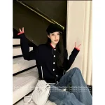 THOM BROWNE 2025 Fall/Winter Collection 👧 Color-Block Pocket Knit Wool Baseball Jacket for Women - Image 8