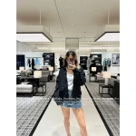 Chanel 2025/26 Atelier Collection 🖤 Artisan Wool Blend Chunky Knit & Crochet Sleeve Button Detail Cardigan - Image 8