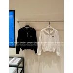 Loewe 2025 Early Fall/Winter Collection ☑️ Embroidered Letter Logo Hooded Wool Knit Pullover for Women