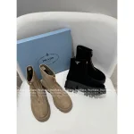 Prada 2025 Early Fall/Winter Collection 👢 Calfskin Classic ▶️ Triangle Logo Platform Gear ⚙️ Ankle Boots & Chelsea Boots for Women - Image 13