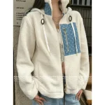 Louis Vuitton 2025 Early Fall/Winter Collection 🆕 Hooded Denim Blend White Faux Fur Coat / Vest - Image 9
