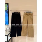 Dior 2025 Early Fall/Winter Collection ⭐️ Embroidered Pockets High-Waist Slimming Belt Straight-Leg Wide Pants for Women