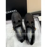 Chanel 2025 Fall/Winter Collection 🌈 Cut-Out Silver Buckle Logo Genuine Leather Loafers / Women's Shoes - 4 Colors Available - Image 10