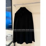 Dior 2025 Fall/Winter Collection 🖤 Pleated Lapel Ruffle Hem Imported Wool 🦙 Knit Dress for Women - Image 11