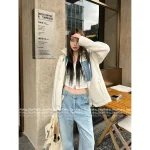 Louis Vuitton 2025 Early Fall/Winter Collection 🆕 Hooded Denim Blend White Faux Fur Coat / Vest - Image 8