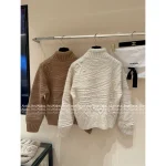 Chanel 2025 Fall/Winter Collection 🐑 Gaole 3D Jacquard Logo Pullover Cashmere/Wool-Silk Blend Sweater for Women - Image 4